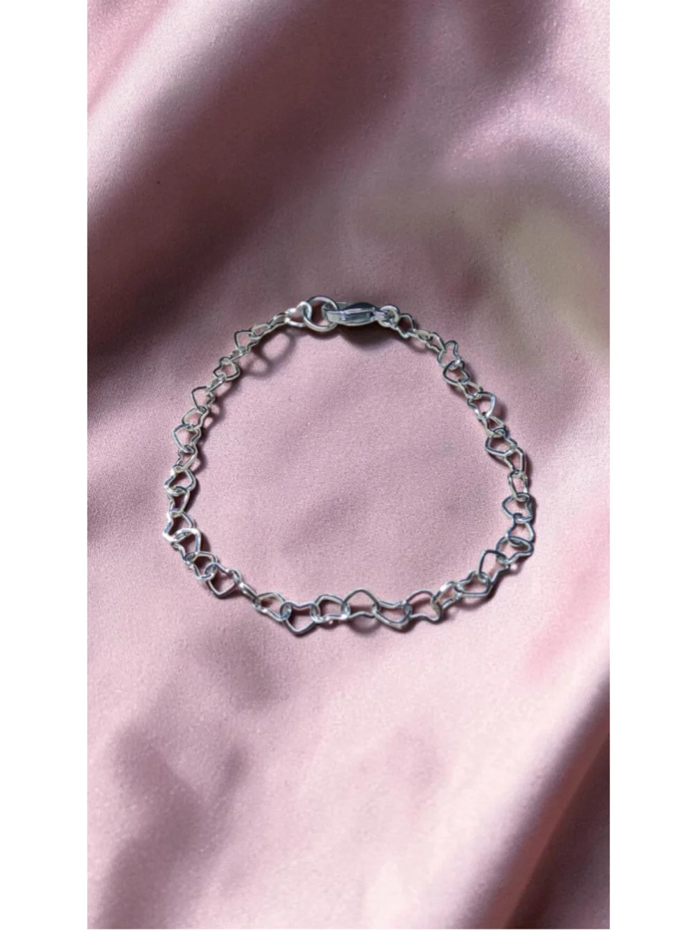 XXS Stainless Steel Heart Chain Bracelet Dainty Heart Link 6